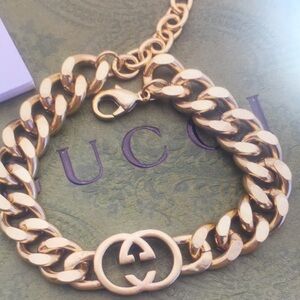 Gucci Rose Gold Interlocking G Chain Bracelet